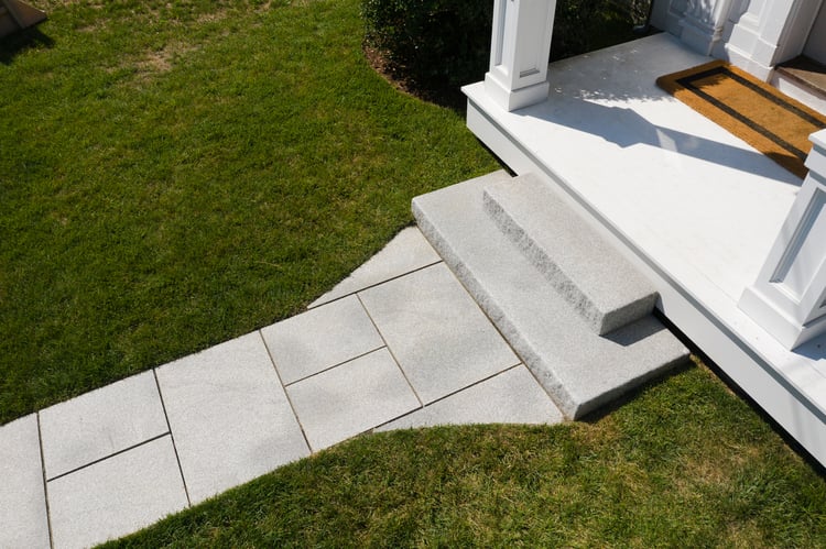 Eva Amurri Historic Connecticut Home Renovation granite entry steps and walkway