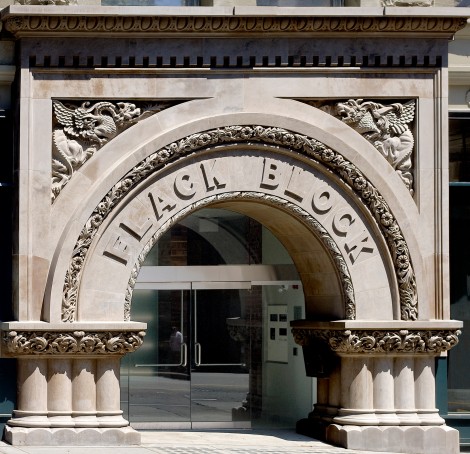 Flack Block Building Arch Indiana Limestone