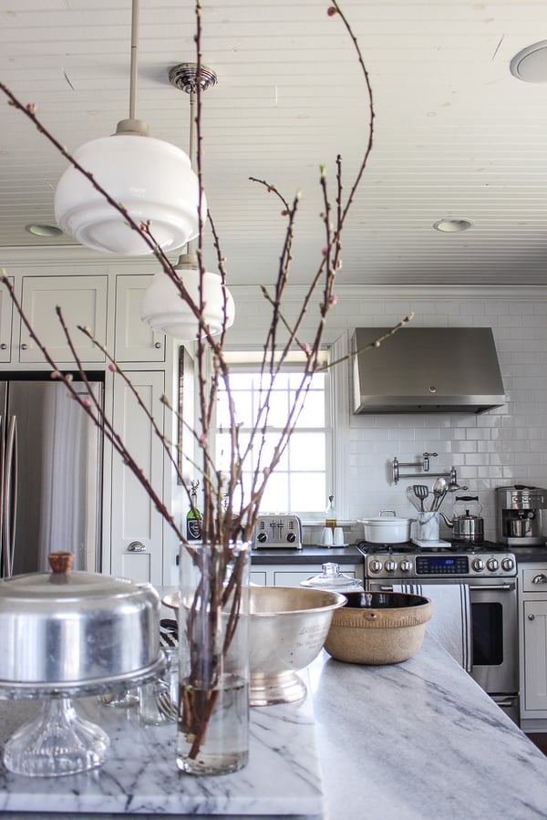 Melinda McCoy of House 214 Design features Polycor's honed White Cherokee American marble in her home kitchen