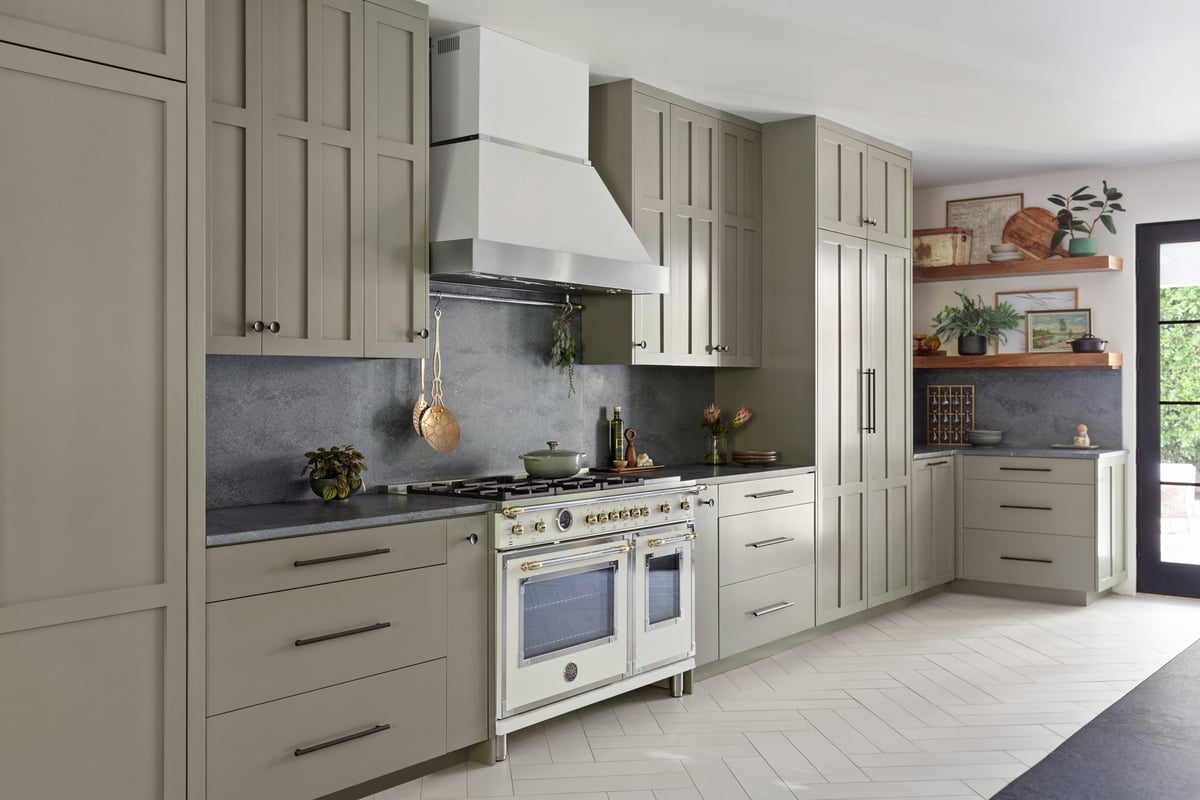 Grey soapstone kitchen countertops with Polycor Alberene Soapstone