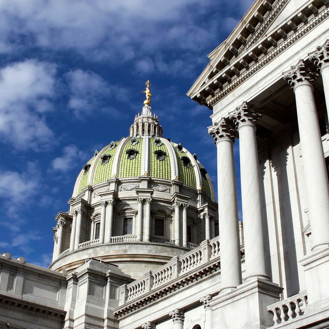 Pennsylvania Capitol Building Showcasing Woodbury Gray Granite