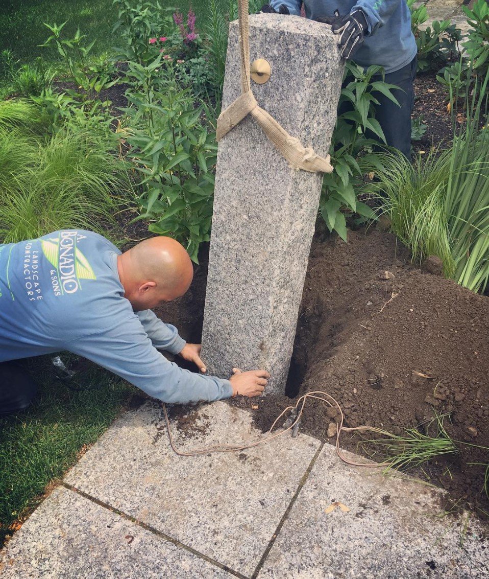 Installing a granite post polycor